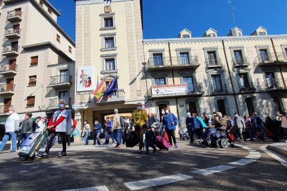 Manifestación en Aranda de la Plataforma por el Ferrocarril para reivindicar el Directo. L. V.