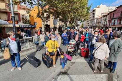 Manifestación en Aranda de la Plataforma por el Ferrocarril para reivindicar el Directo. L. V.