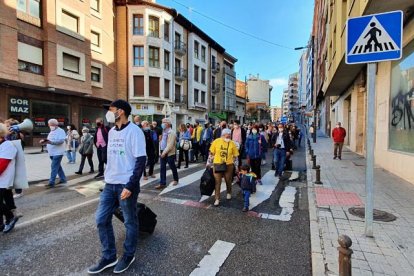 Manifestación en Aranda de la Plataforma por el Ferrocarril para reivindicar el Directo. L. V.
