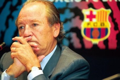 Josep Lluís Núñez, en su último año en la presidencia del Barça.