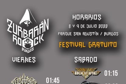 Horarios por días del Zurbarán Rock.