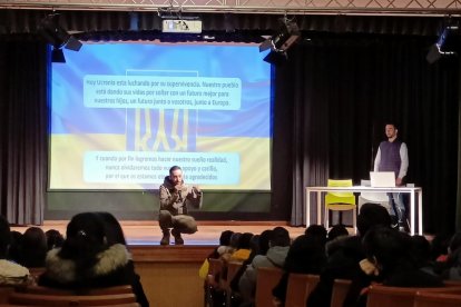 Charla de Juan el Legionario en el colegio Blanca de Castilla la semana pasada.