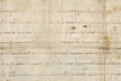 El doble pautado del documento de San Pedro de Cardeña, conocido como
OSUNA CP 037-D-09, es uno de los rasgos extraños para un documento del año 943.