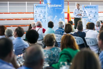 El presidente del PP de Castilla y León, Alfonso Fernández Mañueco, ayer en la apertura del curso político en Burgos. ICAL