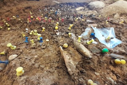 Acumulación de restos en el nivel 4.