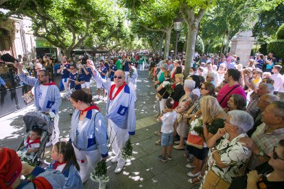 Celebración de la Ofrenda Floral en el día grande de las fiestas de San Pedro y San Pablo 2022. TOMÁS ALONSO