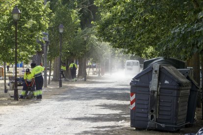 Miles de kilos de basura han inundado el parque del Parral tras el Curpillos. SANTI OTERO