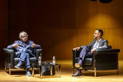 Ian Gibson junto a Alfredo Bol, de la Universidad de Burgos.