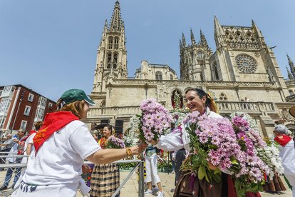 Instante de la Ofrenda Floral a Santa María la Mayor.