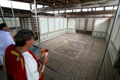 Celebración de la XXIII Fiesta Romana en Honor al Dios Baco, de Interés Turístico de Castilla y León, que se celebra en la localidad burgalesa de Baños de Valdearados.