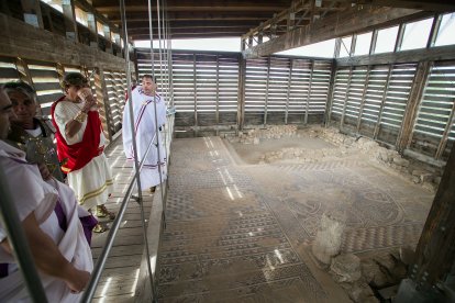 Celebración de la XXIII Fiesta Romana en Honor al Dios Baco, de Interés Turístico de Castilla y León, que se celebra en la localidad burgalesa de Baños de Valdearados.