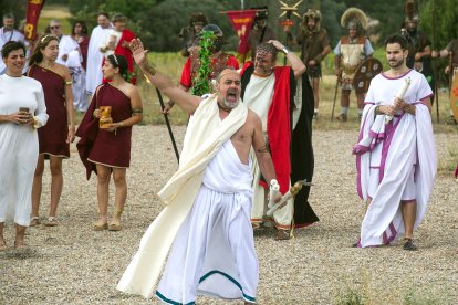 Celebración de la XXIII Fiesta Romana en Honor al Dios Baco, de Interés Turístico de Castilla y León, que se celebra en la localidad burgalesa de Baños de Valdearados.