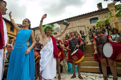 Celebración de la XXIII Fiesta Romana en Honor al Dios Baco, de Interés Turístico de Castilla y León, que se celebra en la localidad burgalesa de Baños de Valdearados.