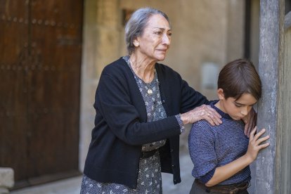 Luisa Gavasa, junto al actor burgalés Gael Aparicio.