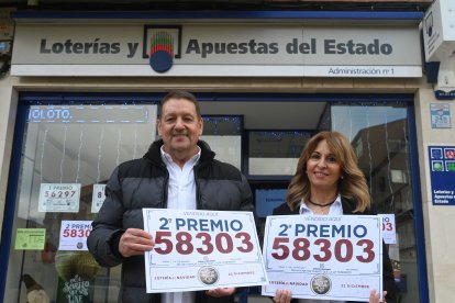 Segundo premio de la Lotería de Navidad vendido en la administración número 1 de Belorado dirigida por Alberto Delgado.