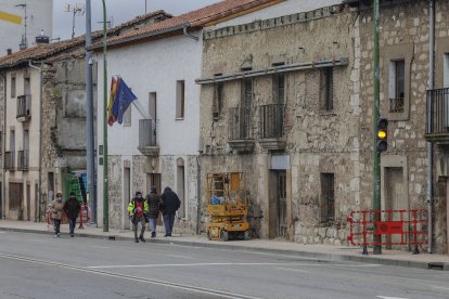 Zona acordonada en el Pueblo Antiguo de Gamonal.
