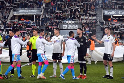 Imagen del partido entre el Burgos CF y el Valladolid.
