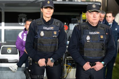 Imagen del partido entre el Burgos CF y el Valladolid.