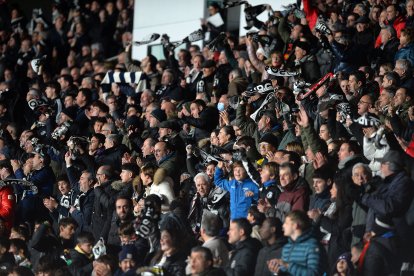 Imagen del partido entre el Burgos CF y el Valladolid.