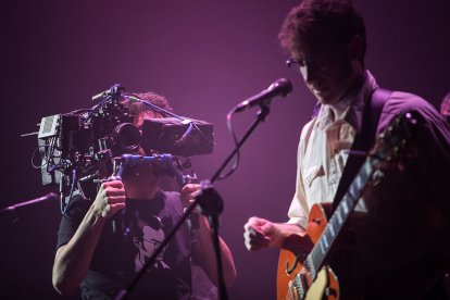 Rodaje de 'La estrella azul', con Pepe Lorente interpretando a Mauricio Aznar.
