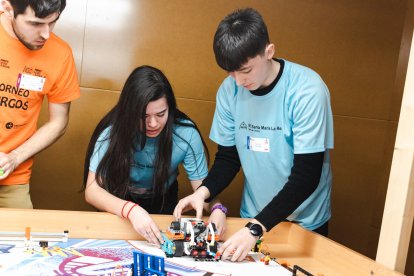 Un momento de la última edición de la First Lego League, en la Escuela Politécnica Superior de La Milanera.