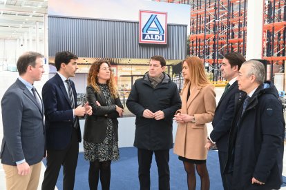 El presidente de la Junta de Castilla y León, Alfonso Fernández Mañueco, participa en el acto de presentación e inauguración de la nueva Plataforma Logística de ALDI en Miranda de Ebro