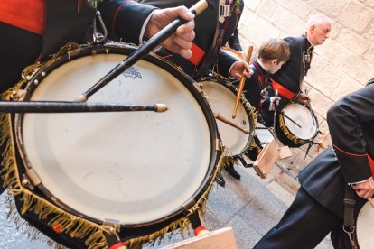 Un momento de la emocionante procesión del Domingo de Ramos en la capital burgalesa, en el que los niños son los protagonistas.