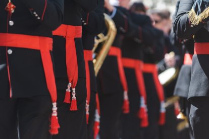 Un momento de la emocionante procesión del Domingo de Ramos en la capital burgalesa, en el que los niños son los protagonistas.