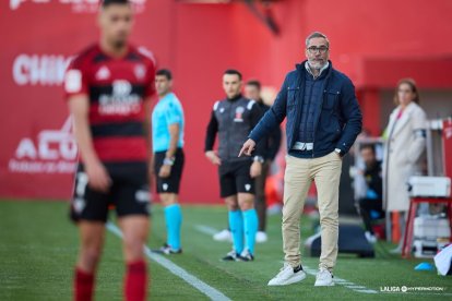 Imagen del partido entre el CD Mirandés y el Burgos CF.