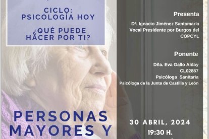 El análisis sobre 'Personas mayores y soledad' estará a cargo de la psicóloga Eva Gallo