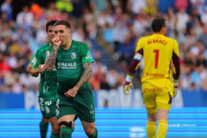 Imagen del partido entre el Real Zaragoza y el Burgos CF.