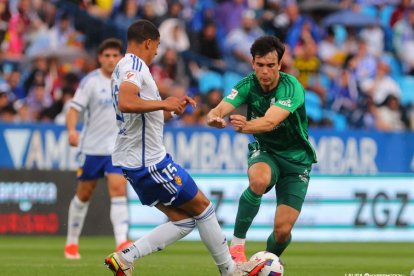 Imagen del partido entre el Real Zaragoza y el Burgos CF.