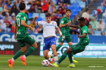 Imagen del partido entre el Real Zaragoza y el Burgos CF.