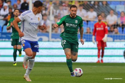 Imagen del partido entre el Real Zaragoza y el Burgos CF.