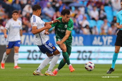 Imagen del partido entre el Real Zaragoza y el Burgos CF.