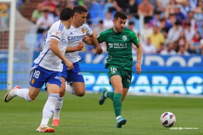 Imagen del partido entre el Real Zaragoza y el Burgos CF.