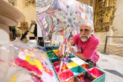 Fran Herreros, en pleno trabajo.