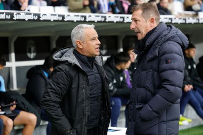 Imagen del partido entre el Burgos CF y el Málaga.