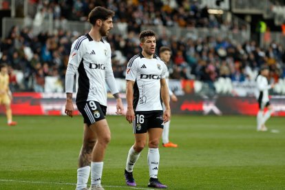 Imagen del partido entre el Burgos CF y el Málaga.