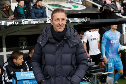 Imagen del partido entre el Burgos CF y el Málaga.