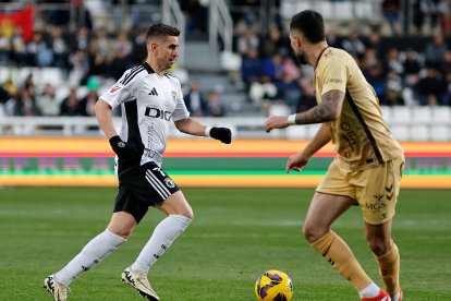Imagen del partido entre el Burgos CF y el Málaga.