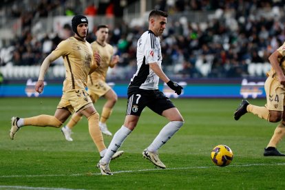 Imagen del partido entre el Burgos CF y el Málaga.
