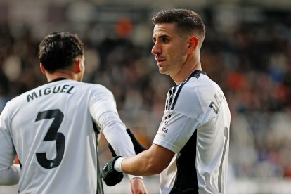 Imagen del partido entre el Burgos CF y el Málaga.