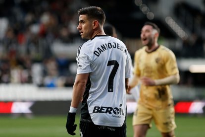 Imagen del partido entre el Burgos CF y el Málaga.