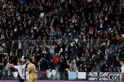 Imagen del partido entre el Burgos CF y el Málaga.