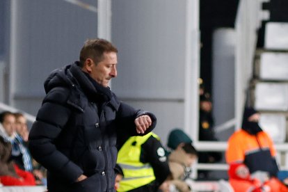 Imagen del partido entre el Burgos CF y el Málaga.