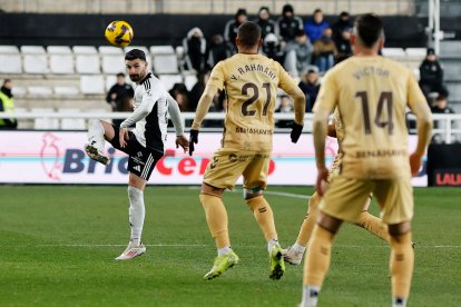 Imagen del partido entre el Burgos CF y el Málaga.