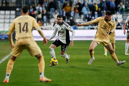 Imagen del partido entre el Burgos CF y el Málaga.