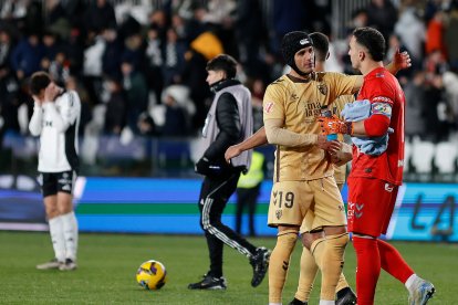 Imagen del partido entre el Burgos CF y el Málaga.