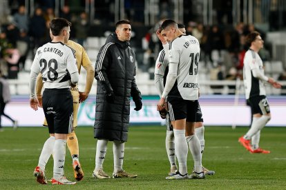 Imagen del partido entre el Burgos CF y el Málaga.